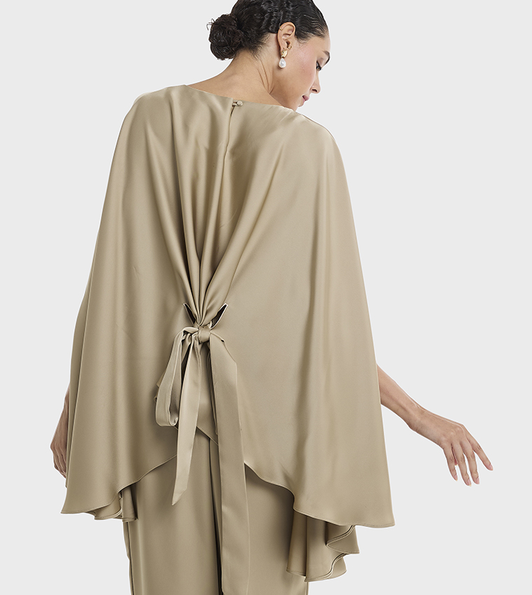 Solid Flutter Sleeves Satin Top
