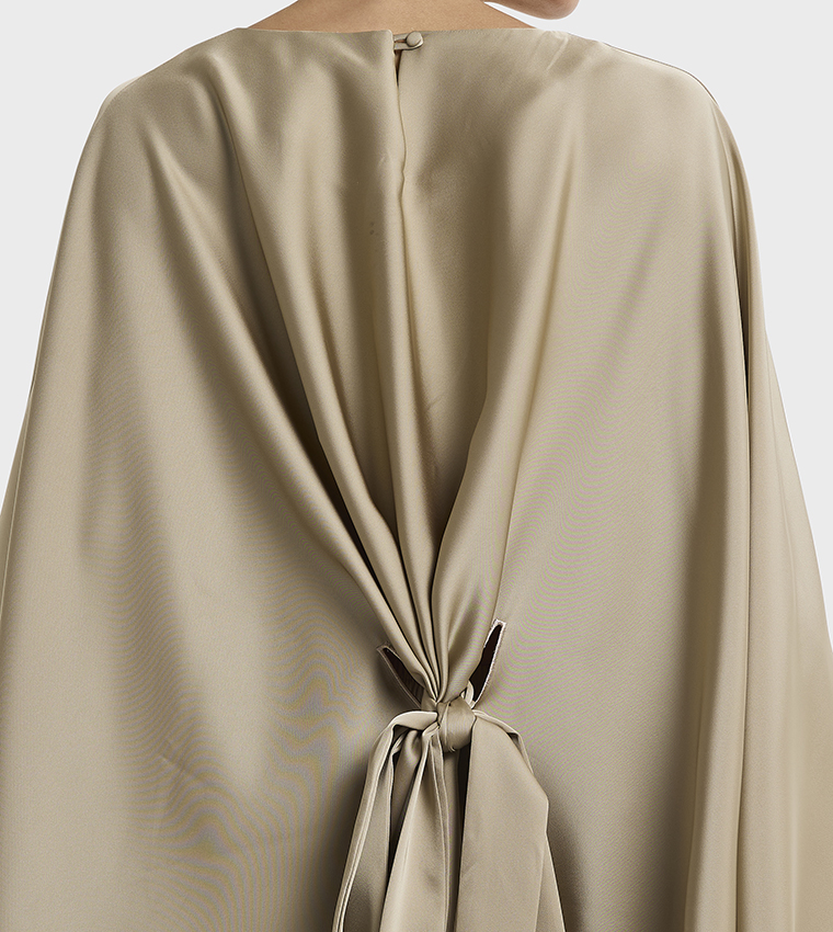 Solid Flutter Sleeves Satin Top