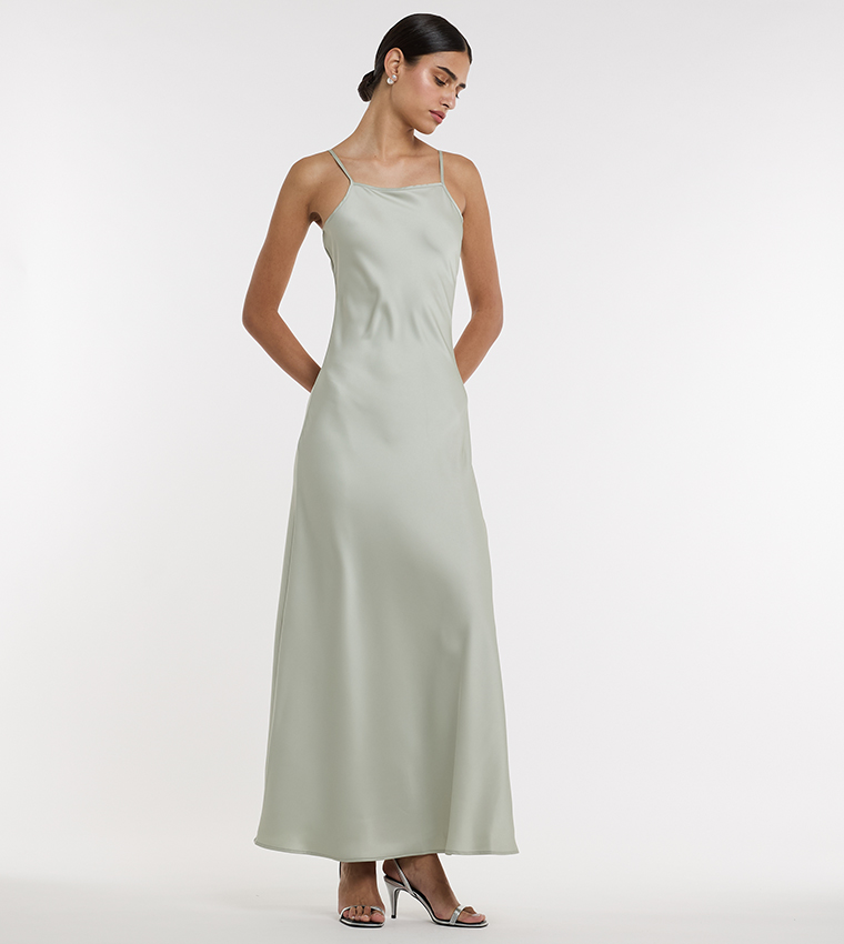 Solid Maxi Slip Dress 
