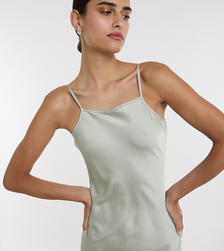 Solid Maxi Slip Dress 