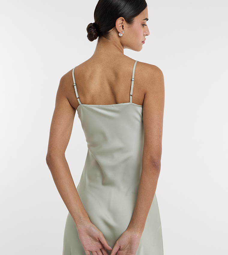 Solid Maxi Slip Dress 