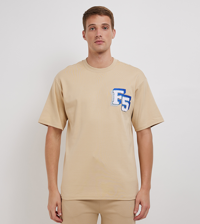 Varsity Logo Embroidered Short Sleeve Oversized T-shirt