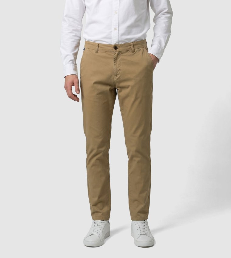 Solid Slim Fit Twill Chinos