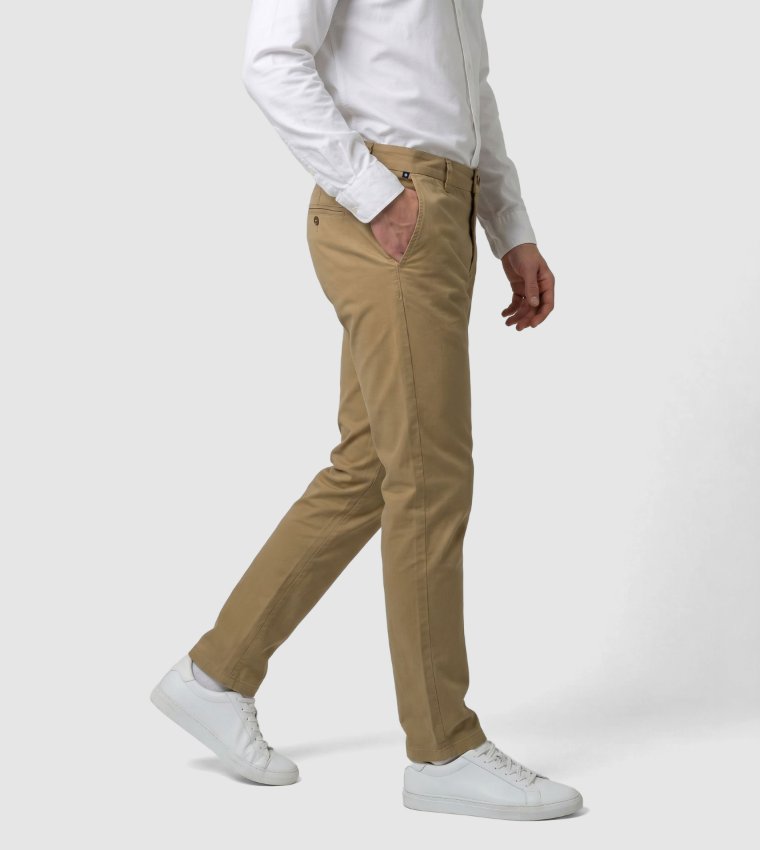 Solid Slim Fit Twill Chinos