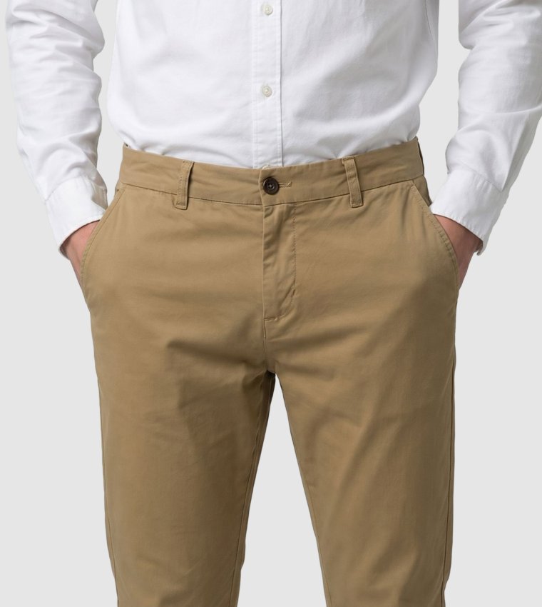 Solid Slim Fit Twill Chinos