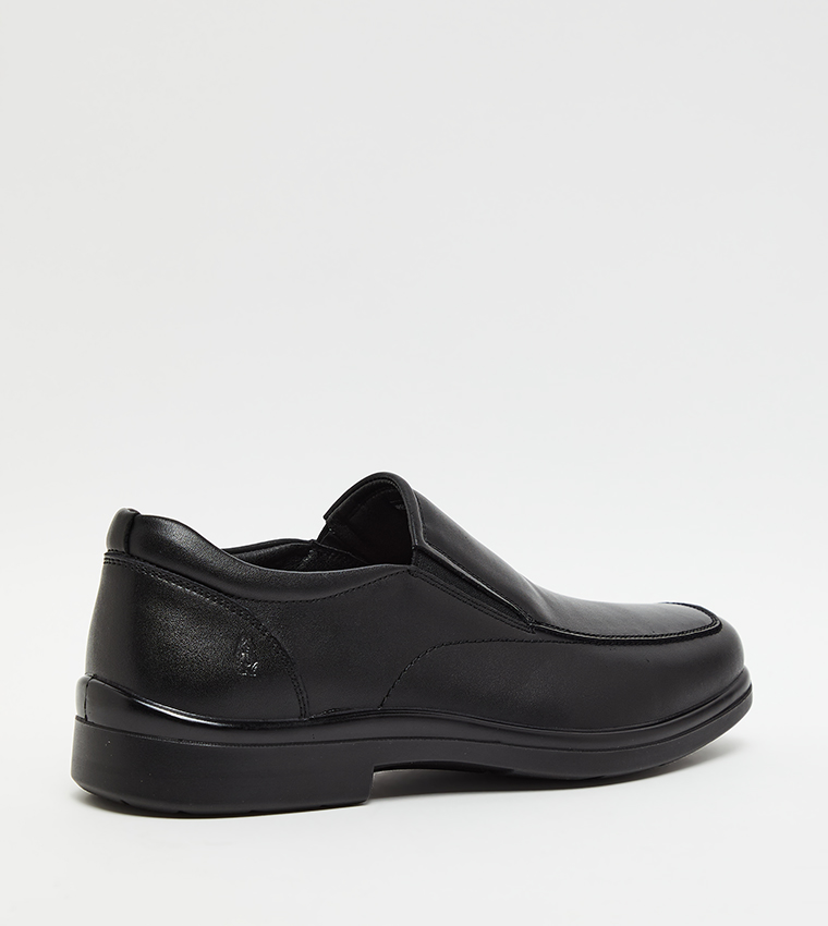 Textured Square Toe Formal Slip-On Shoes