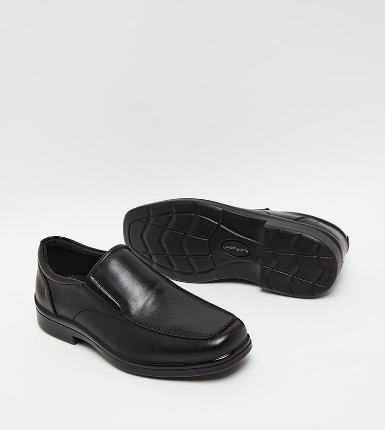 Textured Square Toe Formal Slip-On Shoes