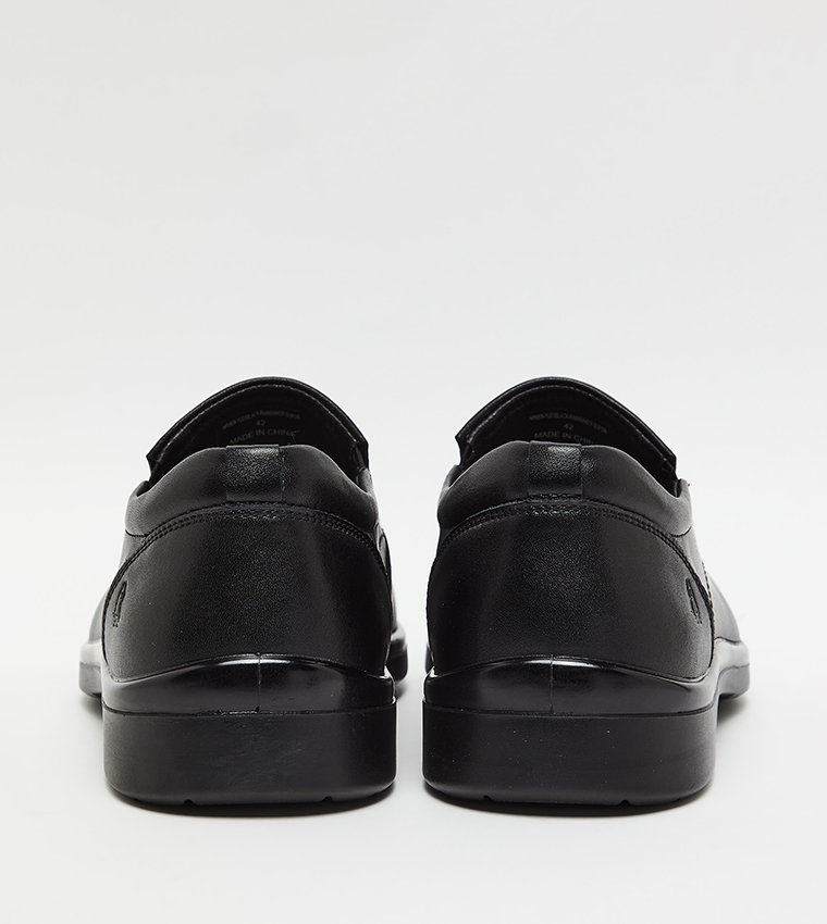 Textured Square Toe Formal Slip-On Shoes