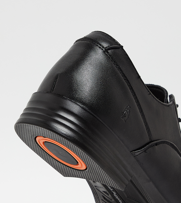 Textured Round Toe Formal Lace-On Shoes