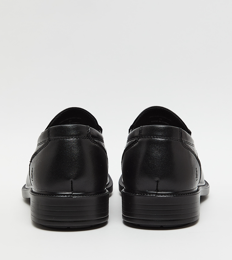 Textured Round Toe Formal Slip-On Shoes