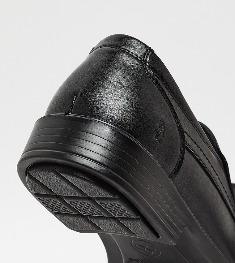 Textured Round Toe Formal Slip-On Shoes