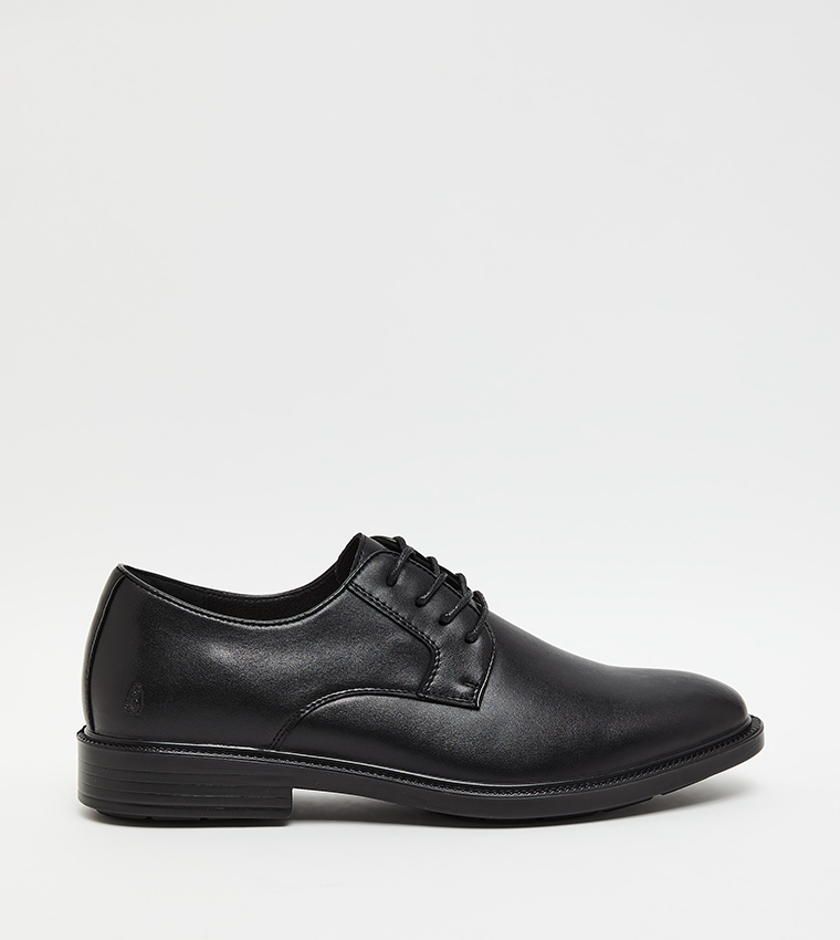Textured Round Toe Formal Lace-On Shoes