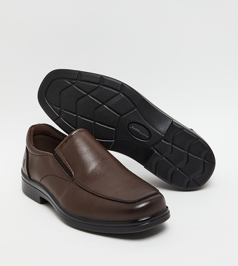 Textured Square Toe Formal Slip-On Shoes