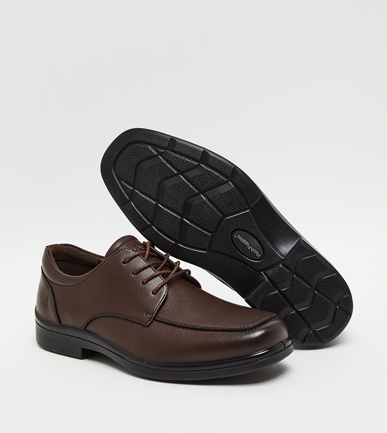 Textured Square Toe Formal Lace-Up Shoes