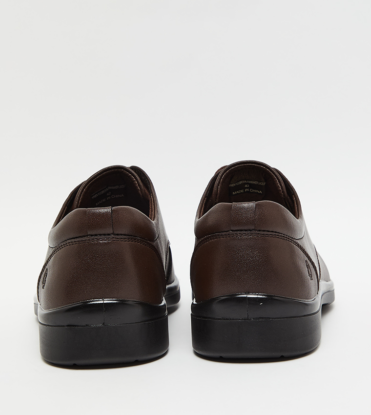 Textured Square Toe Formal Lace-Up Shoes