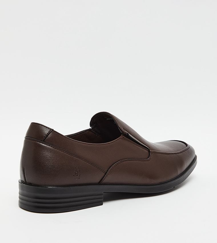 Textured Round Toe Formal Slip-On Shoes