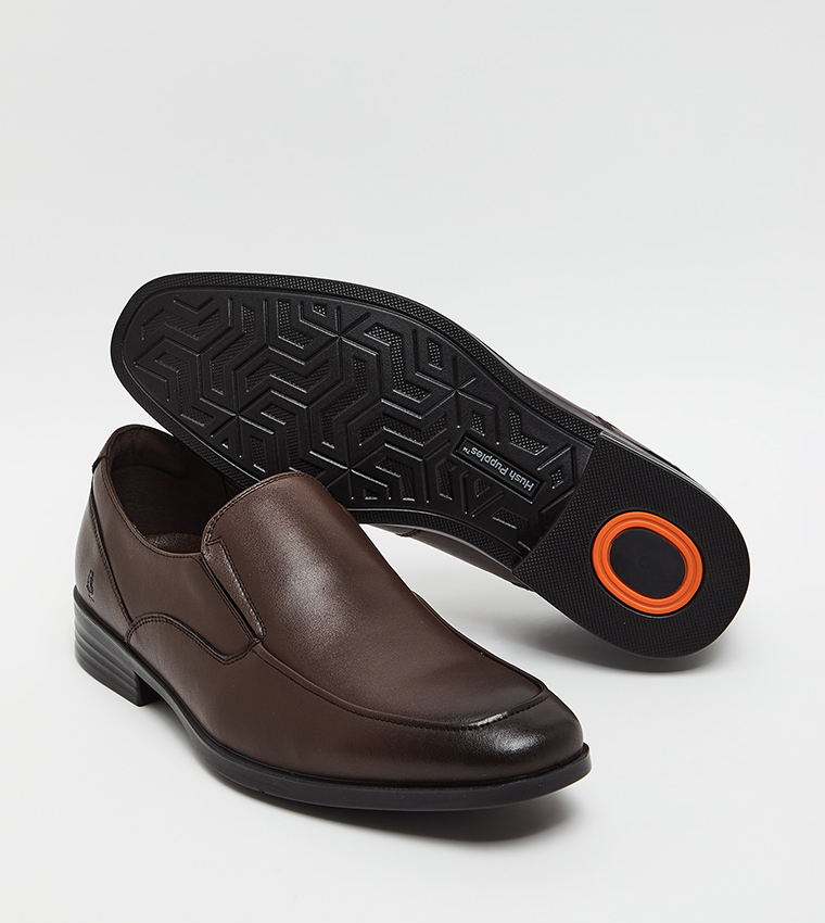 Textured Round Toe Formal Slip-On Shoes