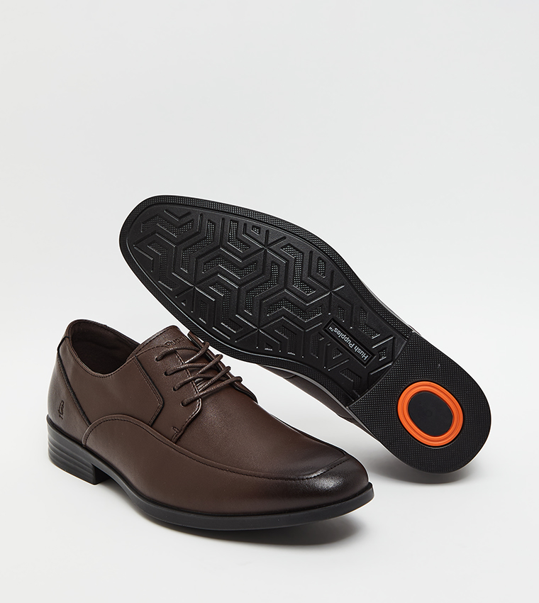 Textured Round Toe Formal Lace-On Shoes