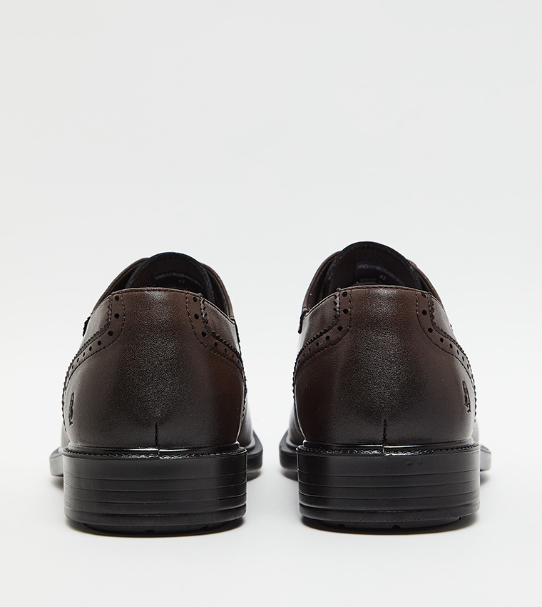 Patterned Round Toe Formal Lace-On Shoes
