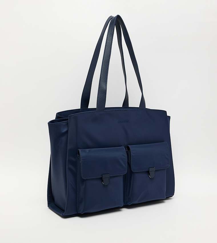 Logo Detail Zippered Tote Bag