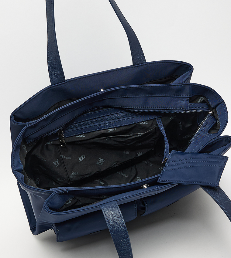 Logo Detail Zippered Tote Bag