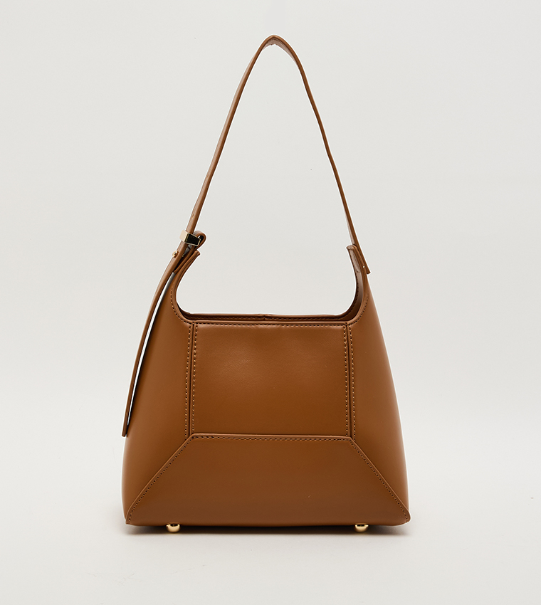 Logo Detail Zip Closure Shoulder Bag