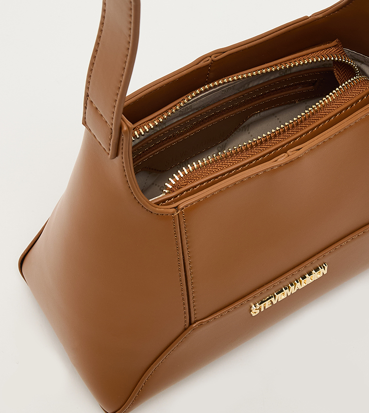 Logo Detail Zip Closure Shoulder Bag