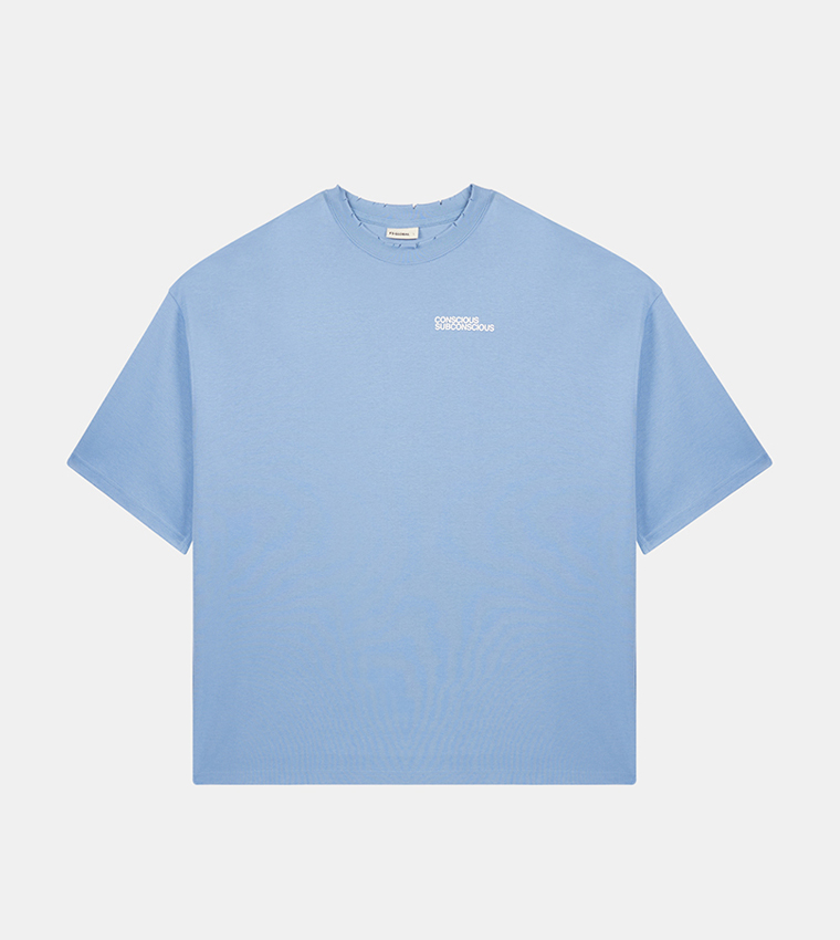 F5  تيشيرتات بياقة دائرية  - أزرق Round Neck T-Shirts