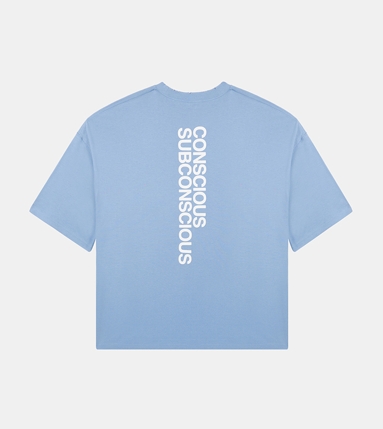 F5  تيشيرتات بياقة دائرية  - أزرق Round Neck T-Shirts