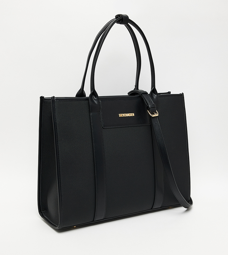 Textured Zippered Tote Bag