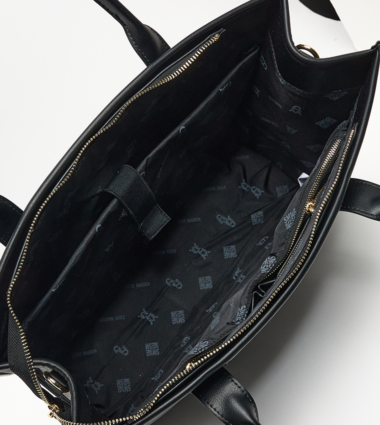 Textured Zippered Tote Bag