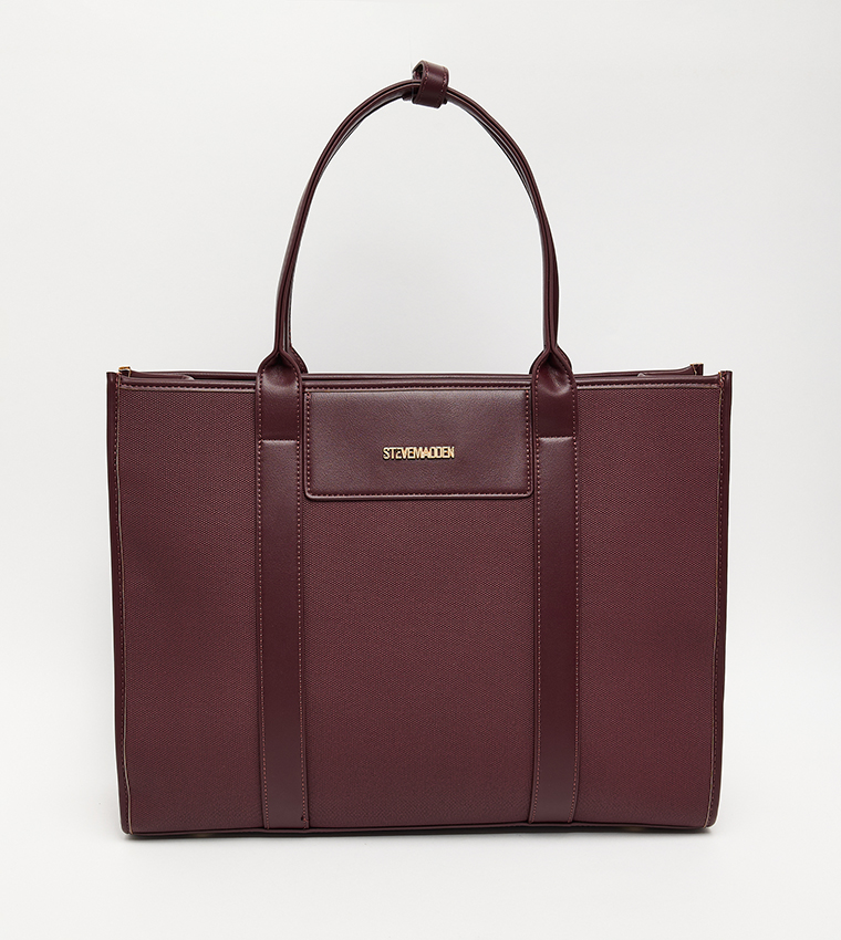 Textured Zippered Tote Bag