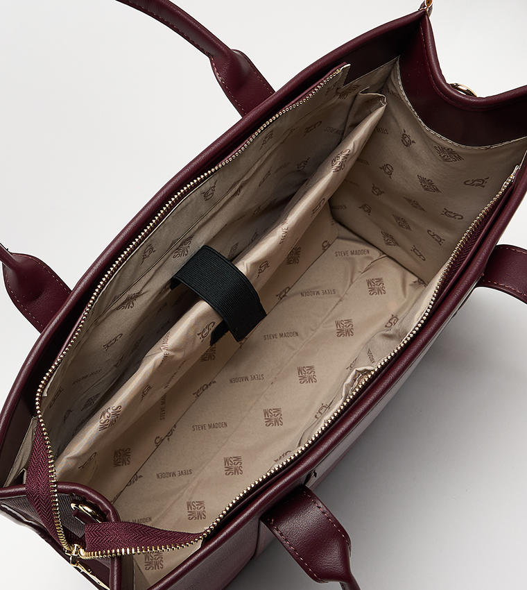 Textured Zippered Tote Bag