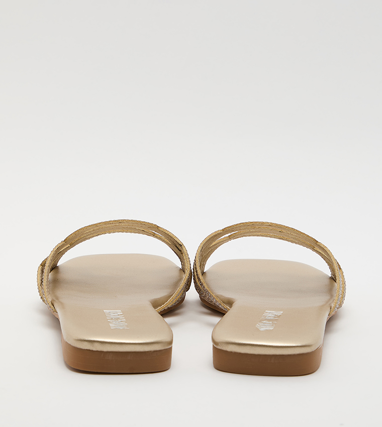 ناين وست  الصنادل المسطحة - ذهبي Flat Sandals