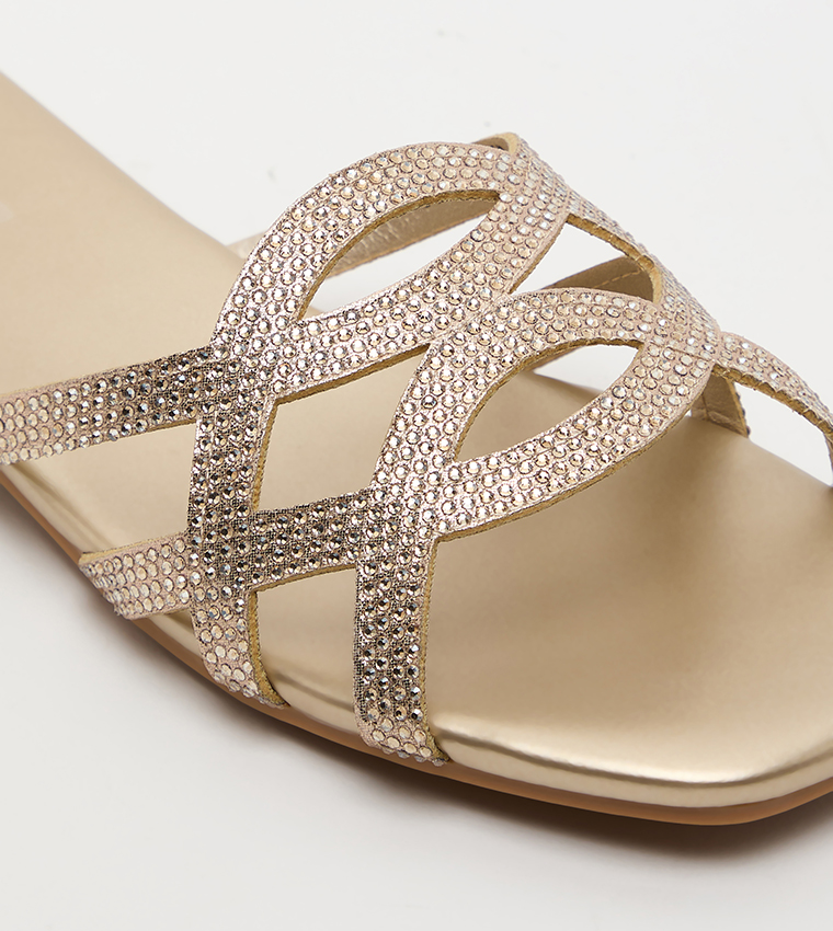 ناين وست  الصنادل المسطحة - ذهبي Flat Sandals