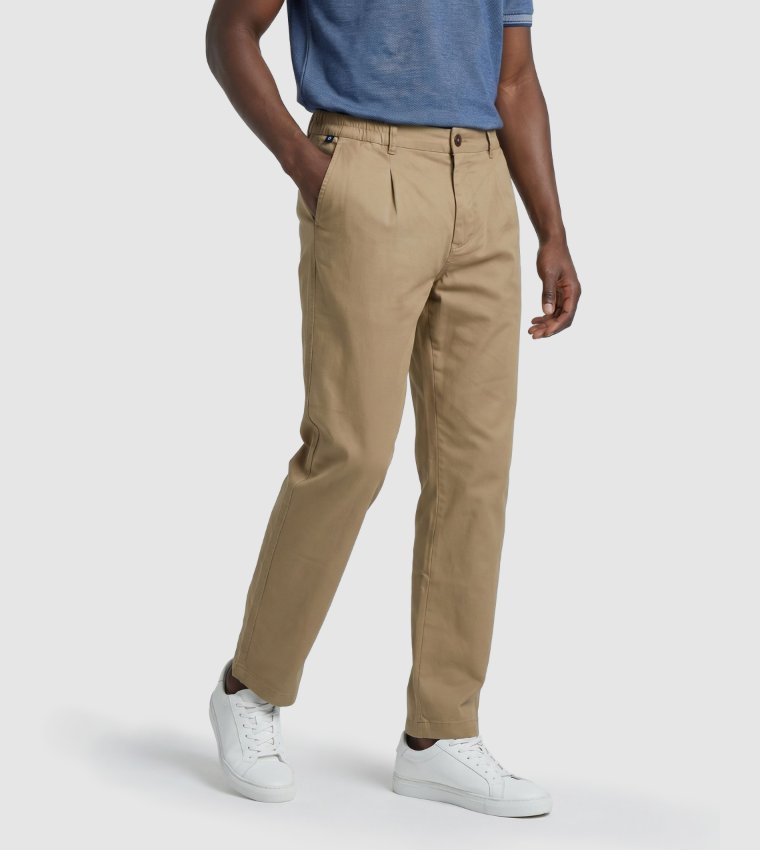 Solid Pleated Detail Loose Fit Pants