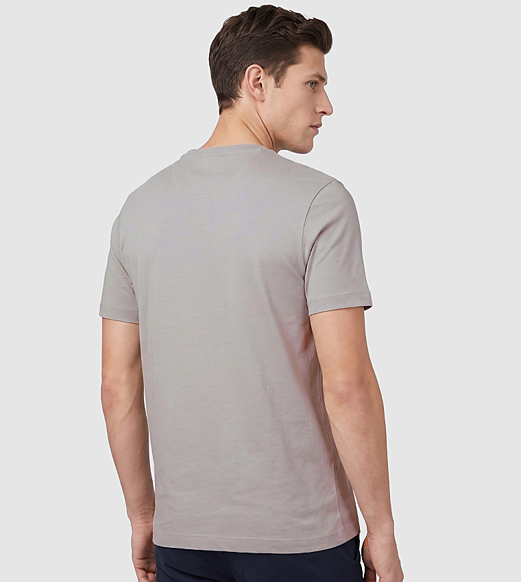 Ben Sherman  Round Neck T-Shirts - Grey Round Neck T-Shirts