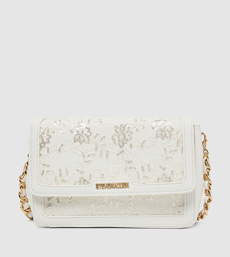 Sequinned Flap Crossbody Bag