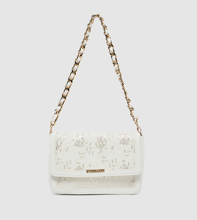 Sequinned Flap Crossbody Bag