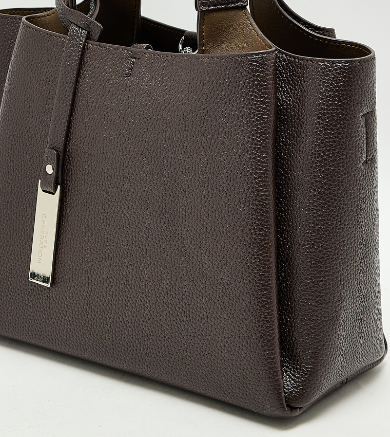 Textured Zip Tote Bag, Medium