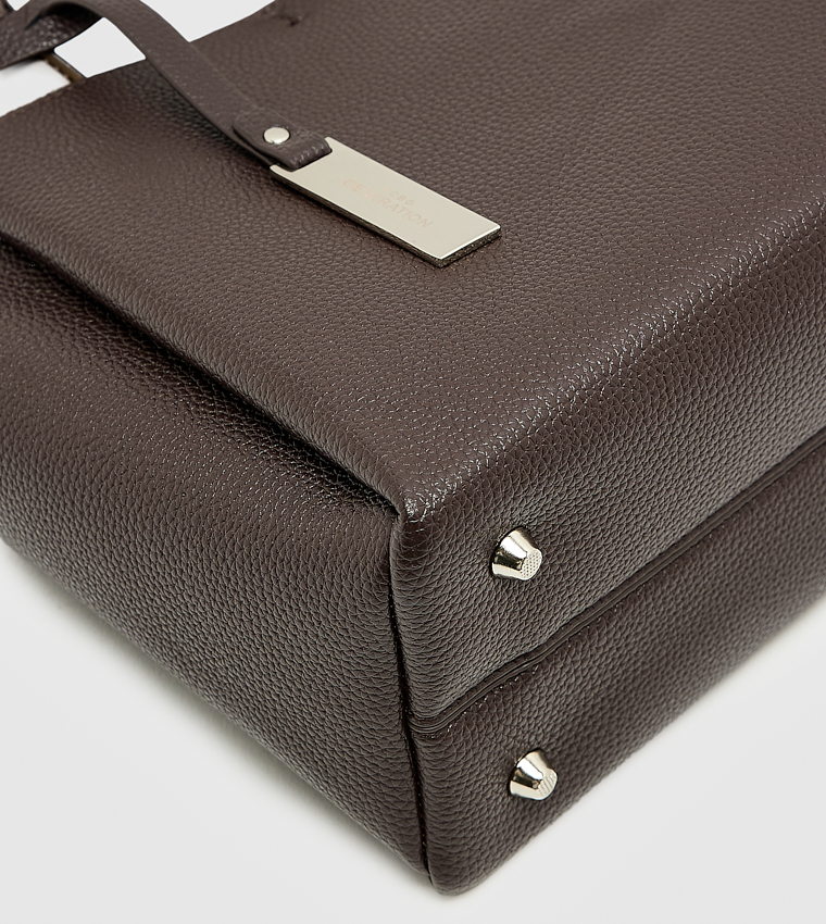 Textured Zip Tote Bag, Medium