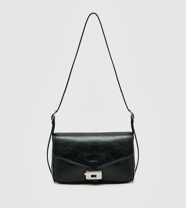 Solid Twist Lock Shoulder Bag, Small