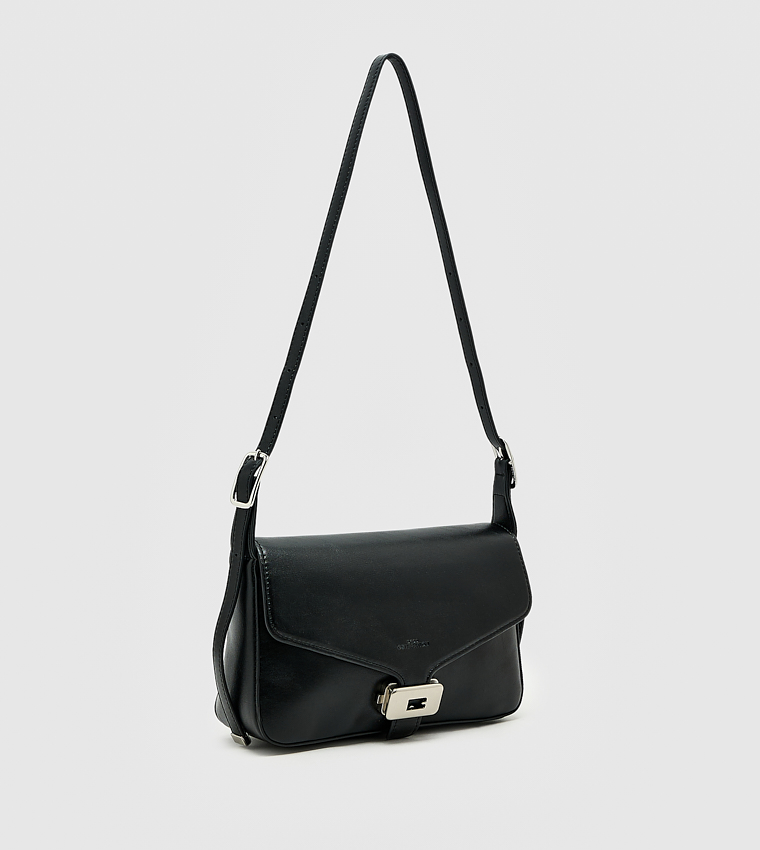 Solid Twist Lock Shoulder Bag, Small