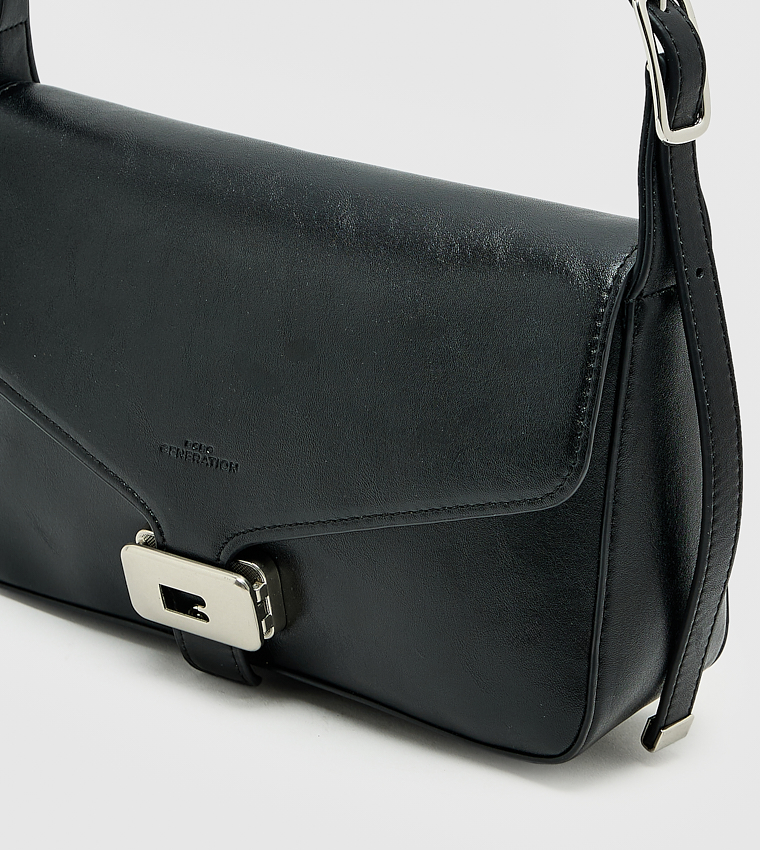 Solid Twist Lock Shoulder Bag, Small