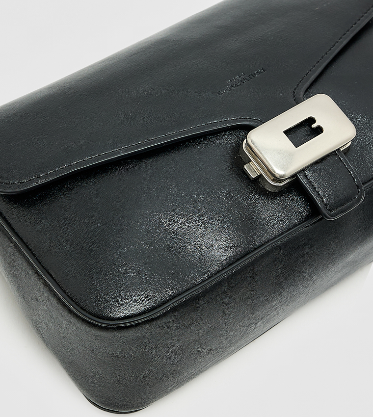 Solid Twist Lock Shoulder Bag, Small
