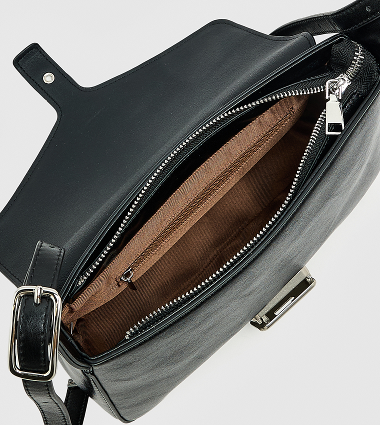 Solid Twist Lock Shoulder Bag, Small