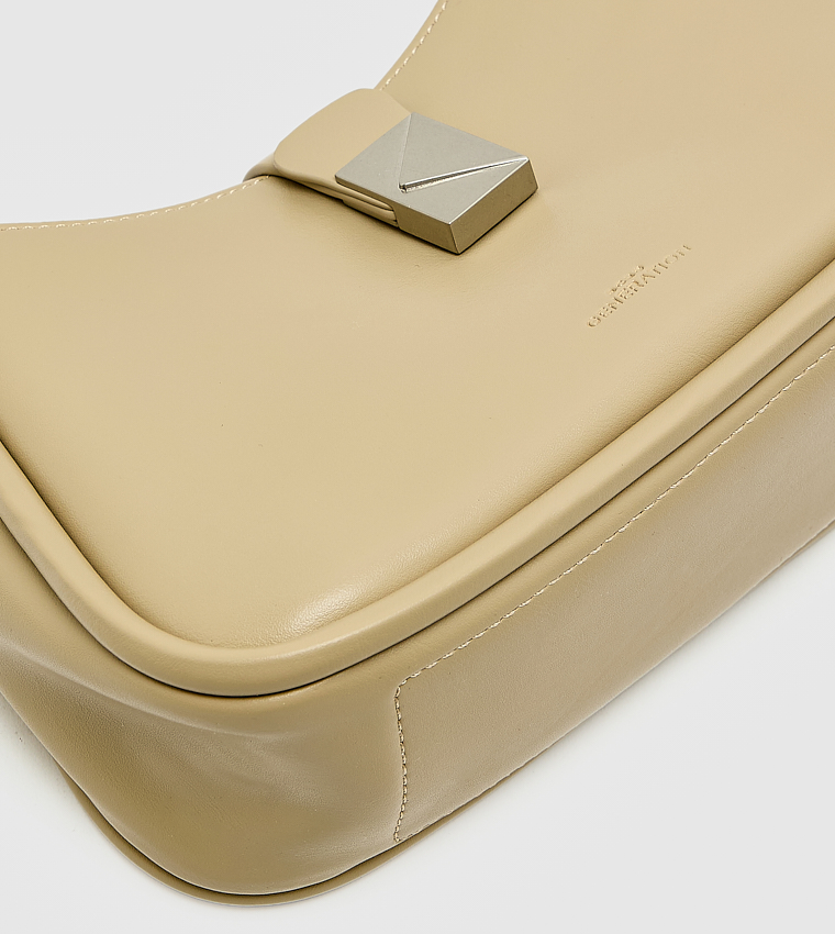 Solid Zip Shoulder Bag, Small