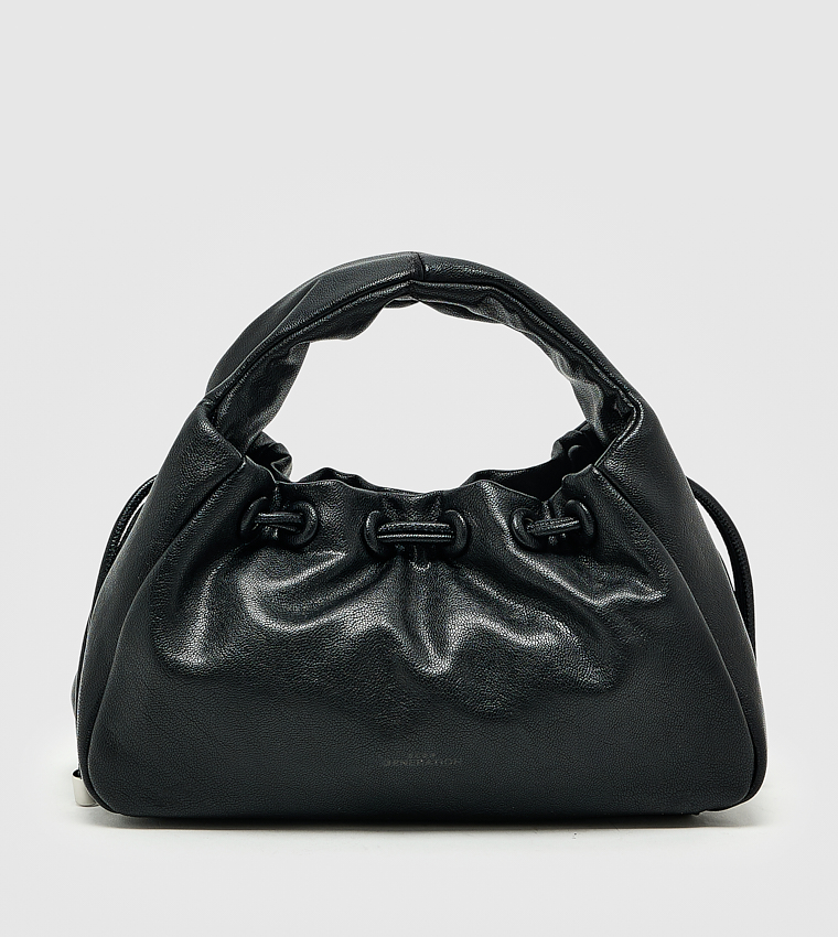 Textured Drawstring Handheld Bag, Small