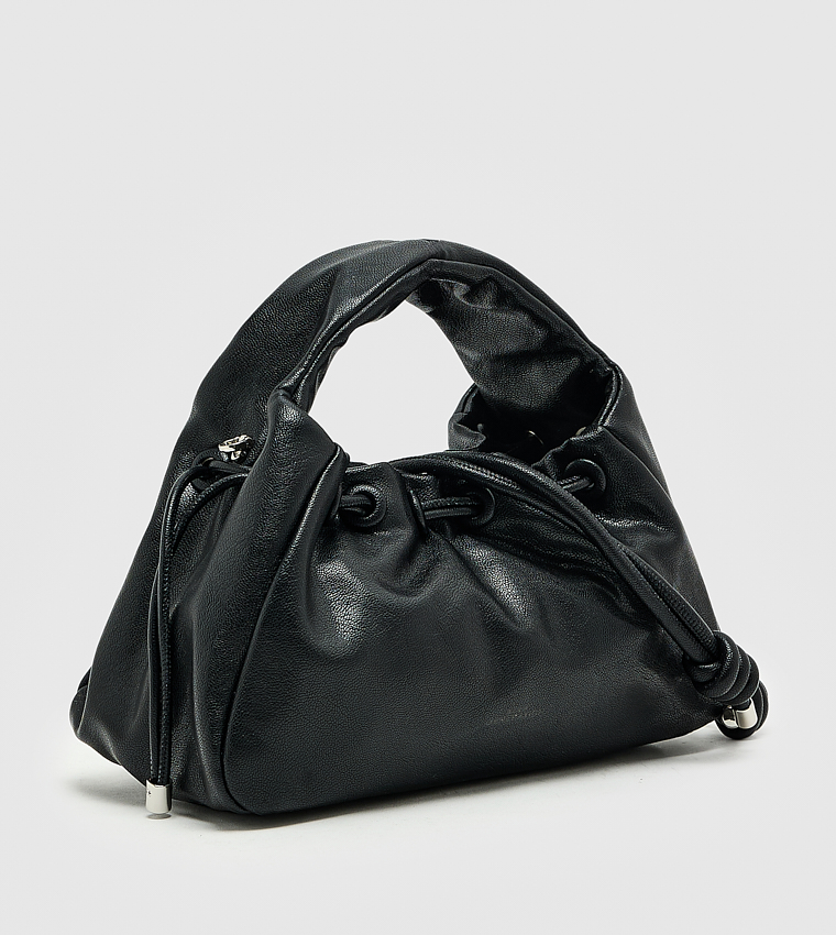 Textured Drawstring Handheld Bag, Small