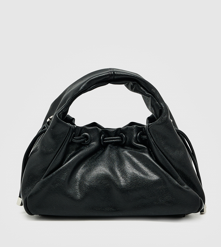 Textured Drawstring Handheld Bag, Small